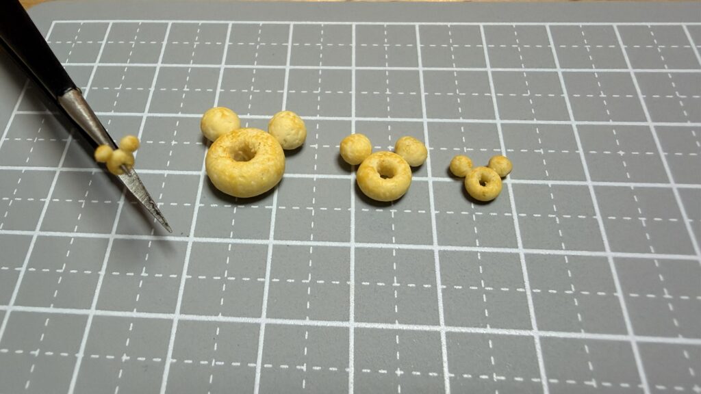 ミニチュアドーナツに焼き色を付けた