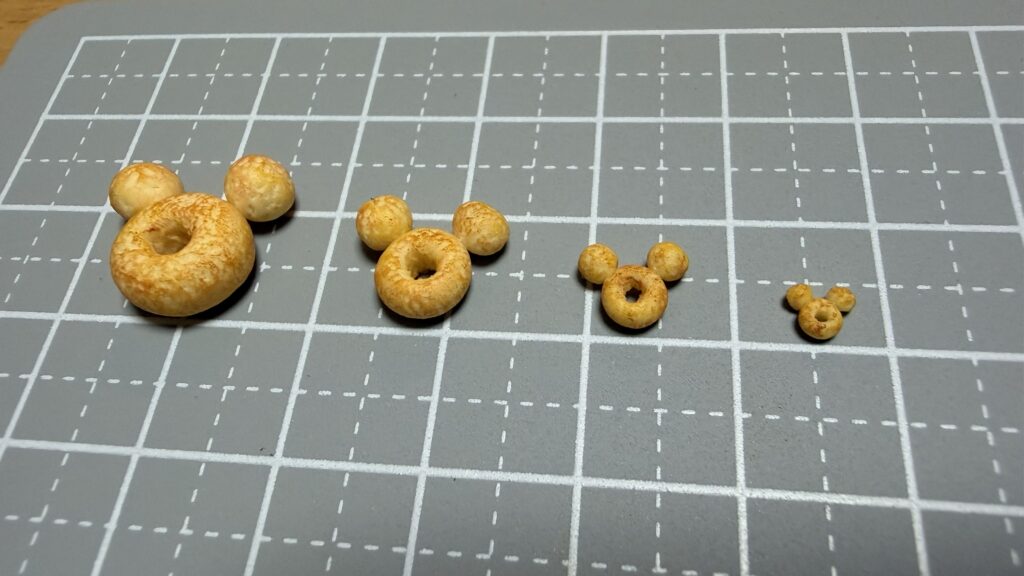 ミニチュアドーナツに焼き色を付けた