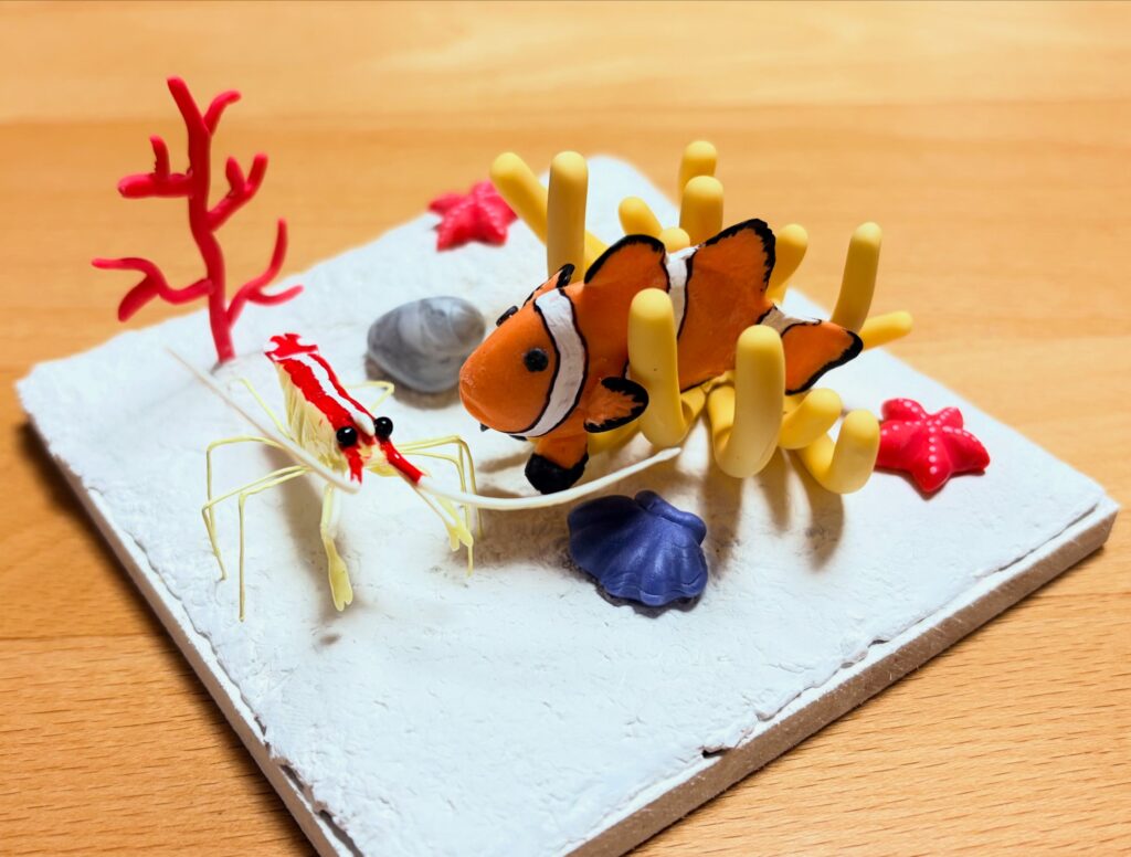 海の生き物のミニチュア