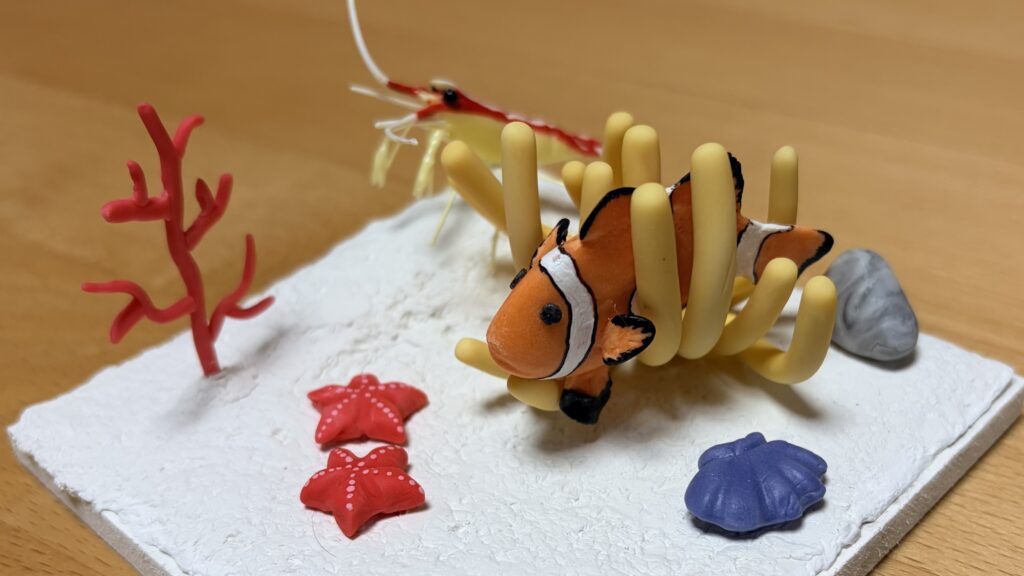 海の生き物のミニチュア